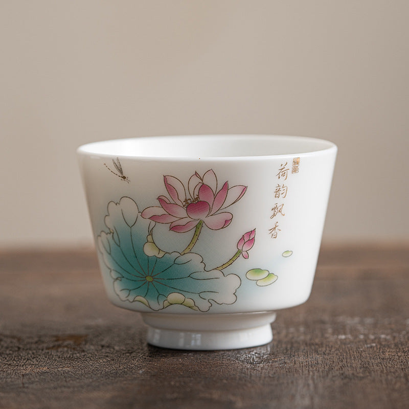 Tasse à thé zen en céramique avec motif fleur de lotus et montagne 100 ml