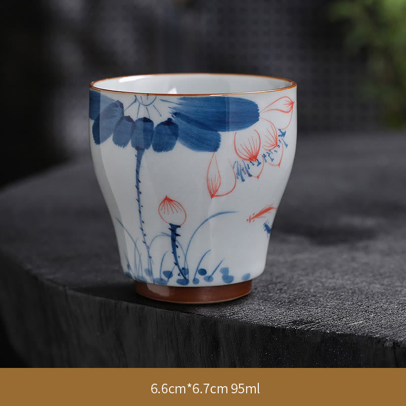 Tasse à thé en céramique de bambou Zen Lotus pour la méditation et le renouveau