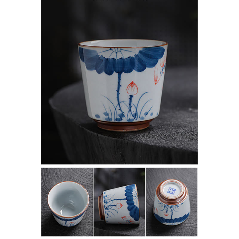 Tasse à thé en céramique de bambou Zen Lotus pour la méditation et le renouveau