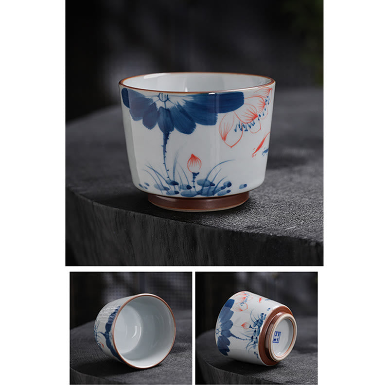 Tasse à thé en céramique de bambou Zen Lotus pour la méditation et le renouveau