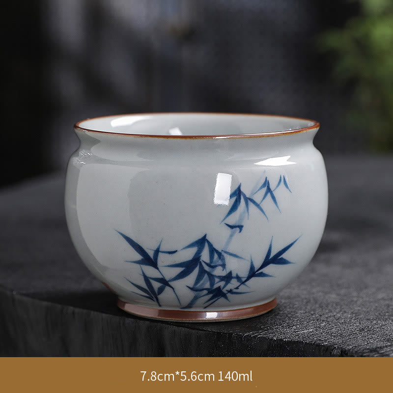 Tasse à thé en céramique de bambou Zen Lotus pour la méditation et le renouveau