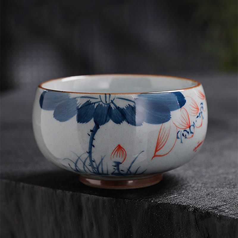 Tasse à thé en céramique de bambou Zen Lotus pour la méditation et le renouveau