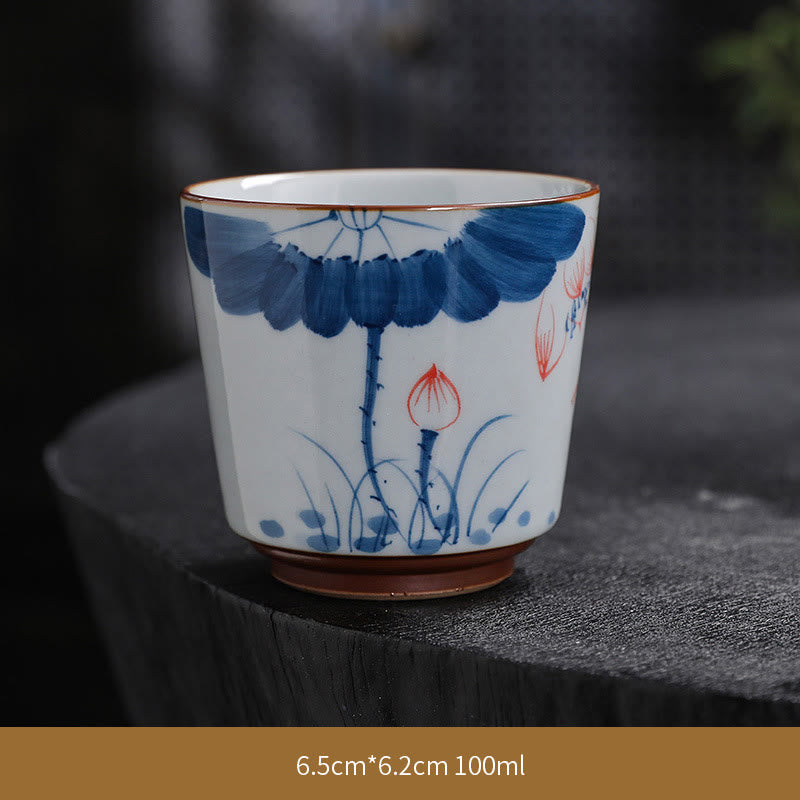 Tasse à thé en céramique de bambou Zen Lotus pour la méditation et le renouveau