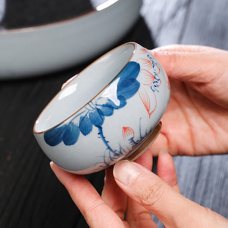 Tasse à thé en céramique de bambou Zen Lotus pour la méditation et le renouveau