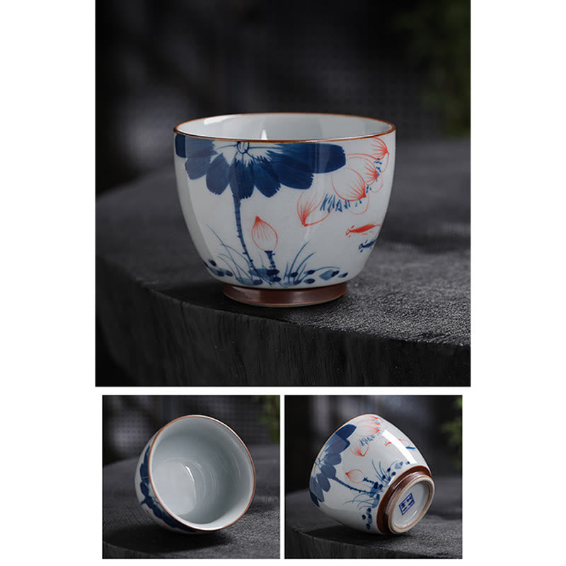 Tasse à thé en céramique de bambou Zen Lotus pour la méditation et le renouveau
