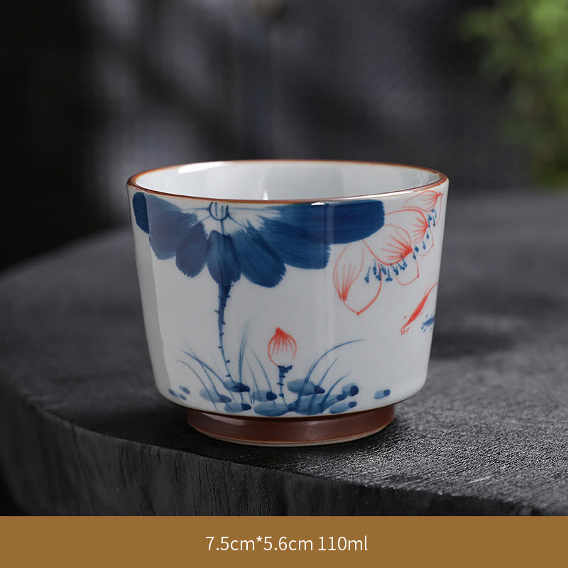 Tasse à thé en céramique de bambou Zen Lotus pour la méditation et le renouveau