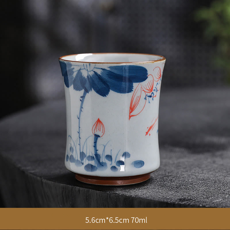 Tasse à thé en céramique de bambou Zen Lotus pour la méditation et le renouveau