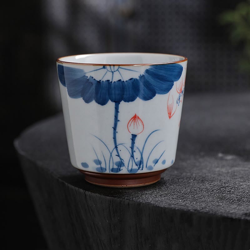 Tasse à thé en céramique de bambou Zen Lotus pour la méditation et le renouveau