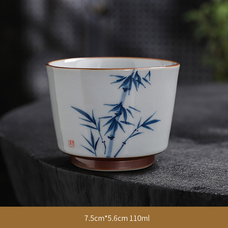 Tasse à thé en céramique de bambou Zen Lotus pour la méditation et le renouveau