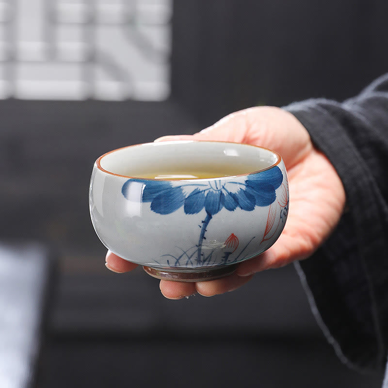 Tasse à thé en céramique de bambou Zen Lotus pour la méditation et le renouveau