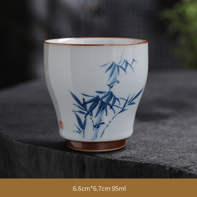 Tasse à thé en céramique de bambou Zen Lotus pour la méditation et le renouveau