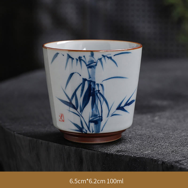 Tasse à thé en céramique de bambou Zen Lotus pour la méditation et le renouveau
