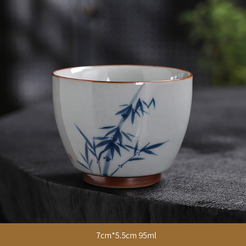 Tasse à thé en céramique de bambou Zen Lotus pour la méditation et le renouveau