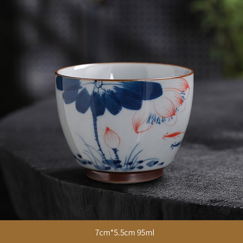 Tasse à thé en céramique de bambou Zen Lotus pour la méditation et le renouveau