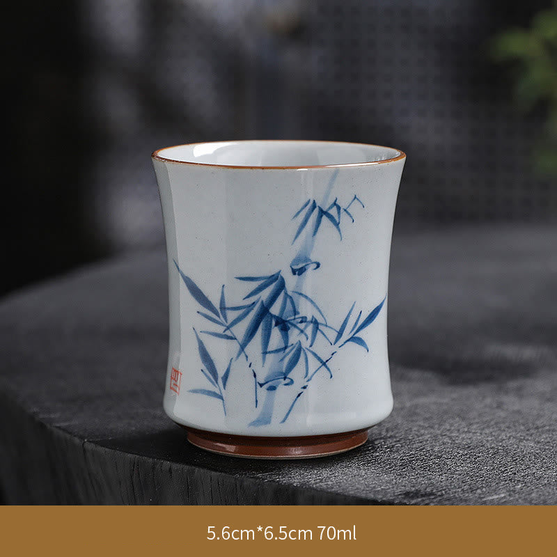 Tasse à thé en céramique de bambou Zen Lotus pour la méditation et le renouveau