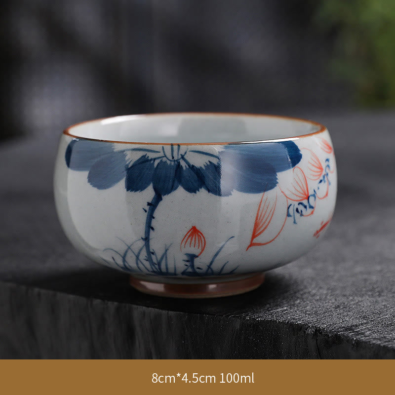 Tasse à thé en céramique de bambou Zen Lotus pour la méditation et le renouveau