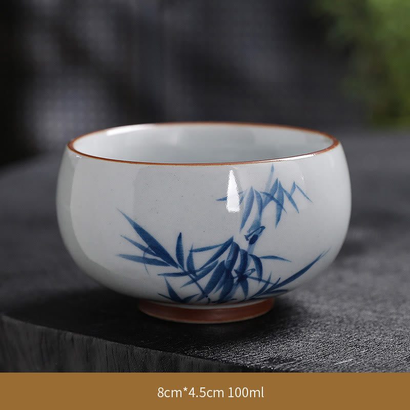 Tasse à thé en céramique de bambou Zen Lotus pour la méditation et le renouveau