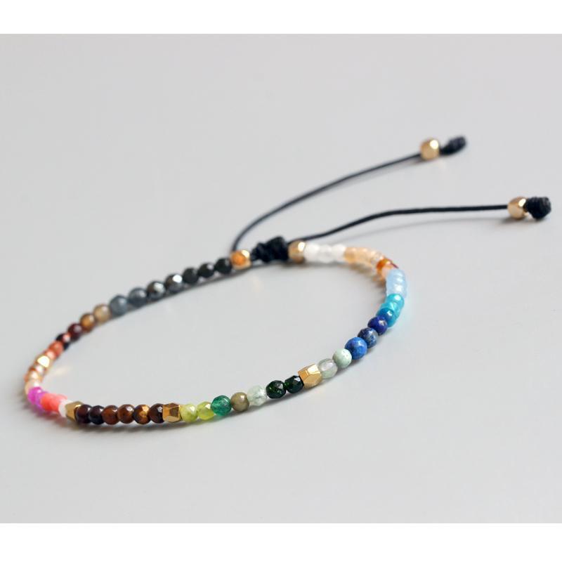 Bracelet en cristal du zodiaque avec des accents en argent thaïlandais