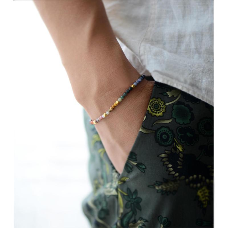 Bracelet en cristal du zodiaque avec des accents en argent thaïlandais